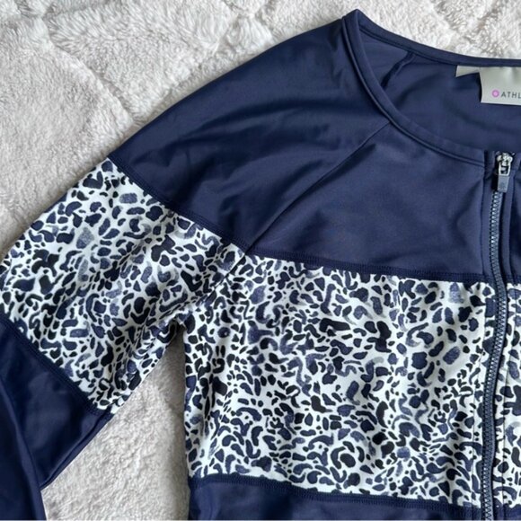 Athleta | Navy Half Zip Long Sleeve Rashguard Swimsuit Top | Size Small - Picture 3 of 8